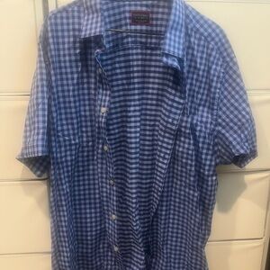UNTUCKit Blue Casual Button Down Shirt Gingham Pattern